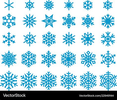 Snowflakes isolated on white background clipart Vector Image