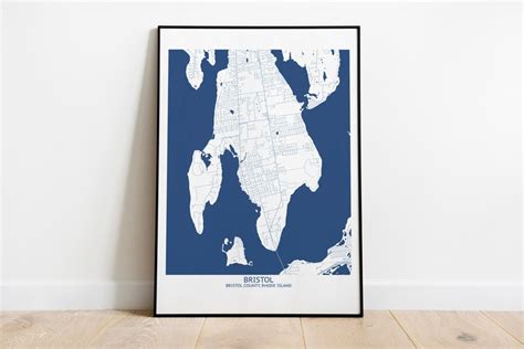 Bristol Rhode Island Map Pittsburgh Map Company - Etsy