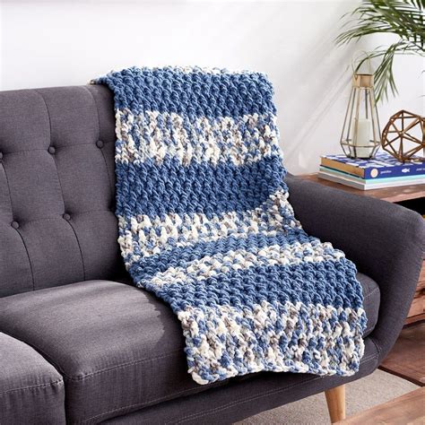 Bernat® Blanket™ Lush Stripes Crochet Blanket | Crochet blanket yarn ...