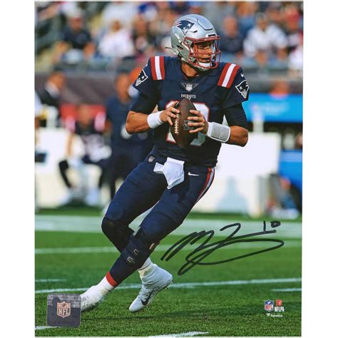 Mac Jones New England Patriots Autographed 8" x 10" Navy Jersey Dropba ...