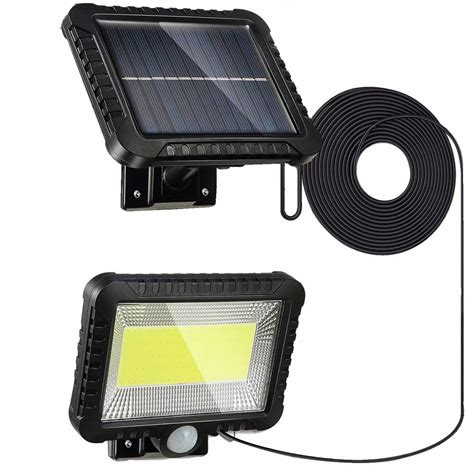 Genkent 100COB Led Solar outdoor motion sensor lights upgraded Solar Panel, Split Solar Light ...