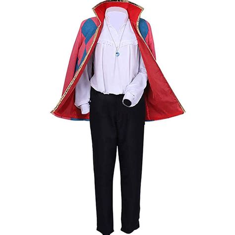 Howl's Moving Castle Hauru Cosplay Costume Man Women Pink Rhombus Coat White Shirt Trousers ...