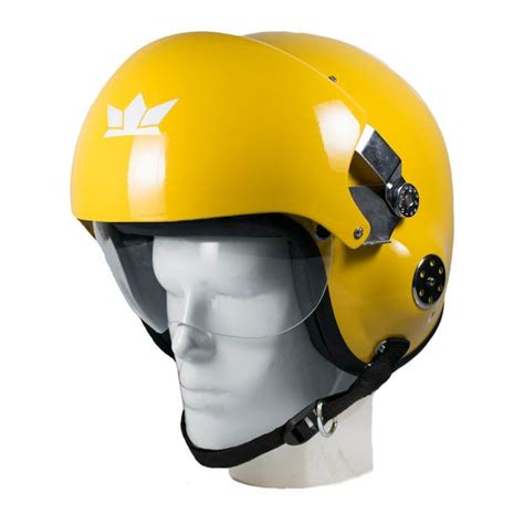 The Squadron (Glossy Yellow) Motorcycle Open Face Helmet with Twin ...