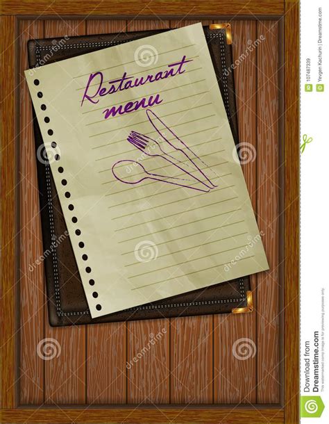 Menu Background Wooden Boards A4 Stock Vector - Illustration of banner ...