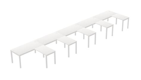 White L-Shaped Office Desk For 5 Persons - Officestock - Modern office furniture, chairs, desks ...