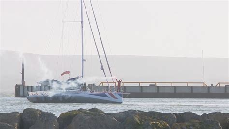 Dorset Sailor Pip Hare returns to Poole after after completing the Vendee Globe | ITV News Meridian