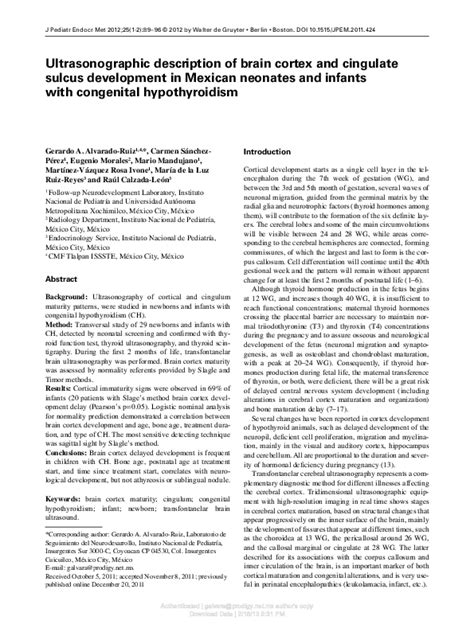 (PDF) Ultrasonographic description of brain cortex and cingulate sulcus development in Mexican ...