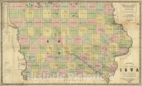 Historic Map : Township Map of The State of Iowa, 1851 v1 | Map, Iowa ...