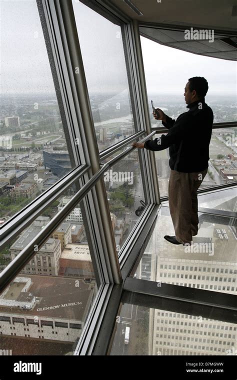 Calgary Tower, Observation Deck, Glass Floor, Calgary, Alberta, Canada Stock Photo - Alamy