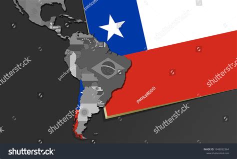 Chile Flag World Map Grey Background Stock Illustration 1948032364 ...