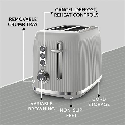 BREVILLE VTR002 BOLD 2 SLICE TOASTER, GREY/SILVER – Waltons Direct