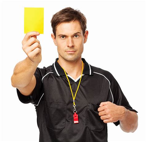 770+ Soccer Referees And With Yellow Card Stock Photos, Pictures ...