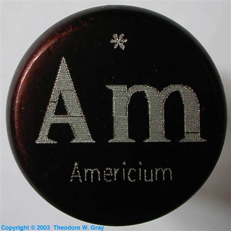 Sample of the element Americium in the Periodic Table