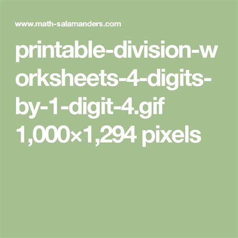 printable-division-worksheets-4-digits-by-1-digit-4.gif 1,000×1,294 pixels | Division worksheets ...