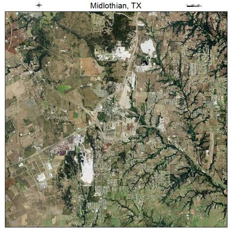 Aerial Photography Map of Midlothian, TX Texas