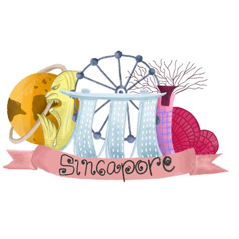 Singapore Landmarks, Singapore, Landmarks, Cartoon PNG Transparent Clipart Image and PSD File ...