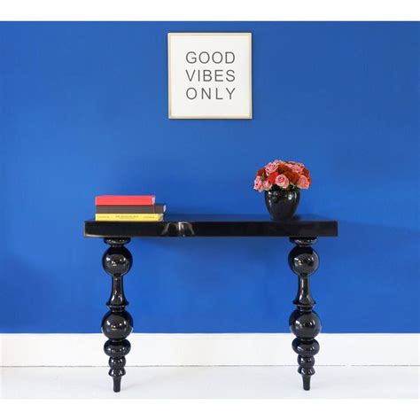 Dominique High Gloss Black French Bedroom Console Table | Black console table, Console table ...