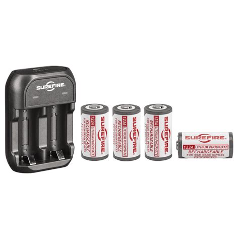 Surefire 123A Rechargeable Batteries Includes Charger SFLFP123-KIT ...