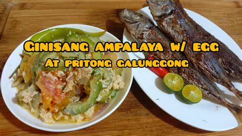 Ginisang ampalaya w/egg at pritong galunggong - YouTube