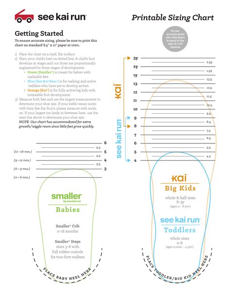 Printable Shoe Sizing Chart