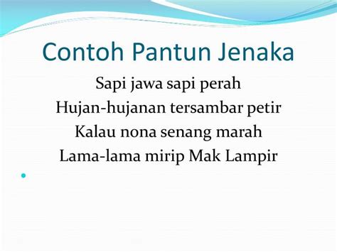 Contoh Pantun Jenaka Dan Artinya