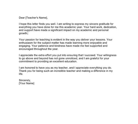 Teacher Appreciation Letter from Student | Forms - Docs - 2023