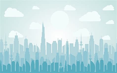 Cityscape Clipart Drawing Of City Flat Style Cityscape Cartoon Vector ...