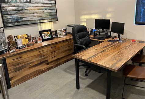 Buy Custom Reclaimed U-Shaped Computer Desk, Rustic Corner Desk ...