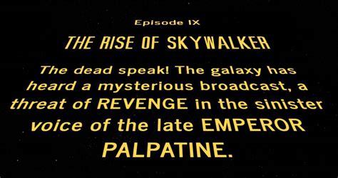 Intent Behind The Rise of Skywalker Opening Crawl Explained by Co-Writer