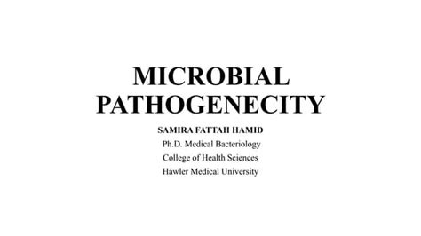 Microbial Pathogenesis | PPT