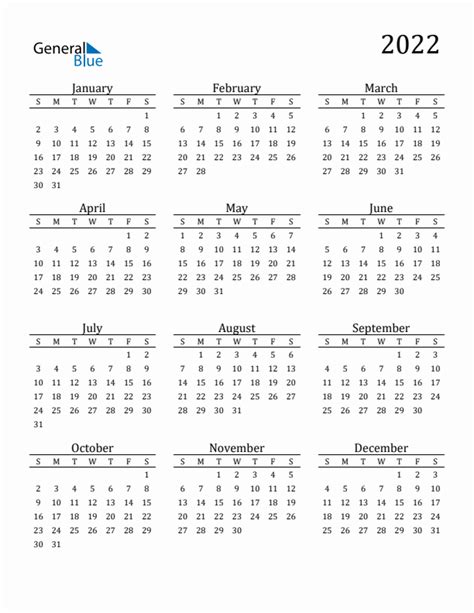 Free 2022 Calendars in PDF, Word, Excel