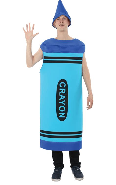 Mens Blue Crayon Costume : Joke.co.uk