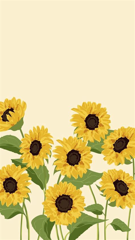 Cute Cartoon Sunflower Wallpaper