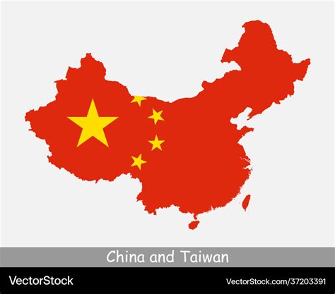 China and taiwan map flag Royalty Free Vector Image