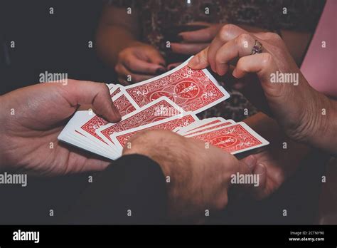 Magician card tricks Stock Photo - Alamy