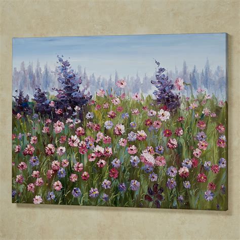 Field of Wildflowers Handpainted Canvas Wall Art