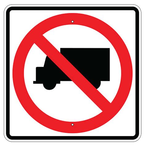 24" x 24" Aluminum No Trucks Allowed Symbol Sign (R5-2S ...