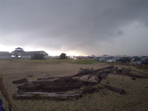 Hampton Beach, New Hampshire. On this July day, a thunder storm was ...