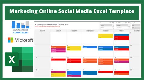 Marketing Online Social Media Excel Template