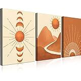 Amazon.com: Mid Century Abstract Geometry Wall Art Picture Artworks Set of 3 (8”X10”) Canvas ...