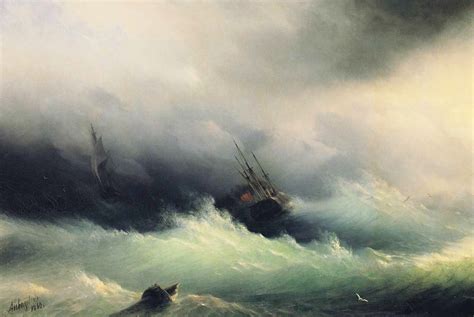 Ships in a Storm, 1860 - Ivan Aivazovsky - WikiArt.org