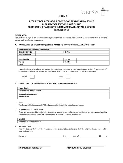 Unisa Purchase Script Application Form Pdf - Fill Online, Printable ...