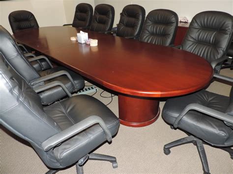 Used Office Conference Tables : 12 Foot Cherry Veneer Conference Table at Furniture Finders