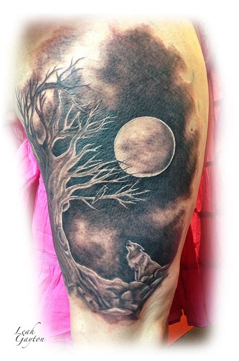 Howling at the Moon Tattoo by firecomet on DeviantArt