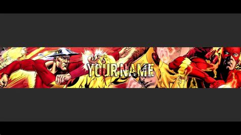 Flash Comic Themed Youtube Banner Template [Free Download PSD] #27