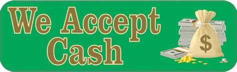 10in x 3in We Accept Cash Magnet | StickerTalk®