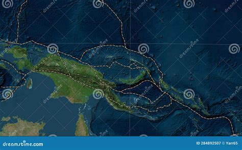 Near North Bismarck Plate. Boundaries. Satellite Map Stock Illustration ...