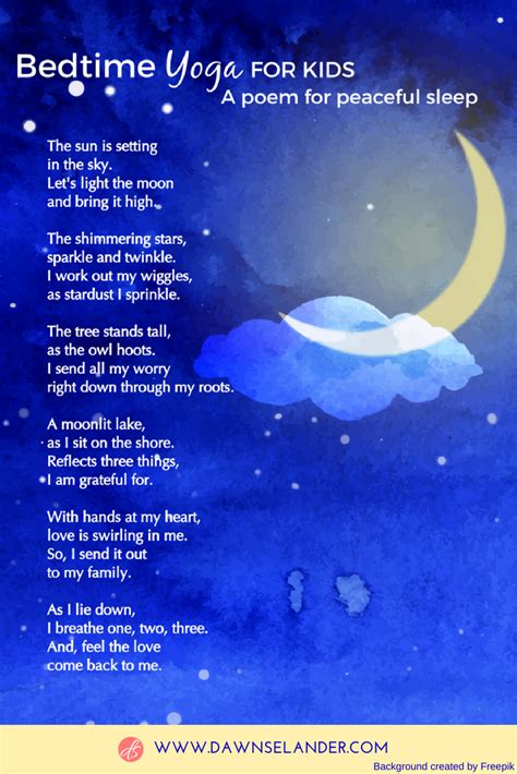 Bedtime Yoga for Kids - A poem for peaceful sleep for your child