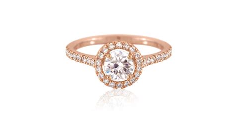 Rose Gold Diamond Halo Ring with Micro-Set Band | Mark Solomon Jewellers