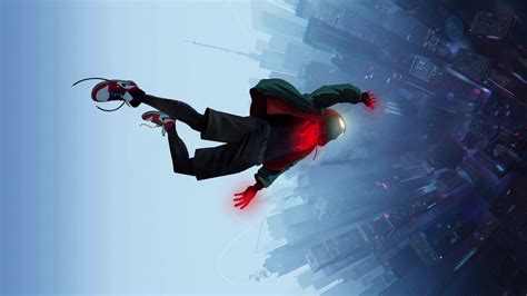 Miles Morales Falling Purple Sky Spider-Man: Across The Spider Verse Live Wallpaper - MoeWalls